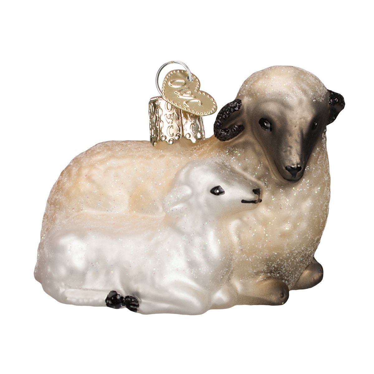 Sheep With Lamb Glass Blown Ornament - Tampa Home & Garden Store