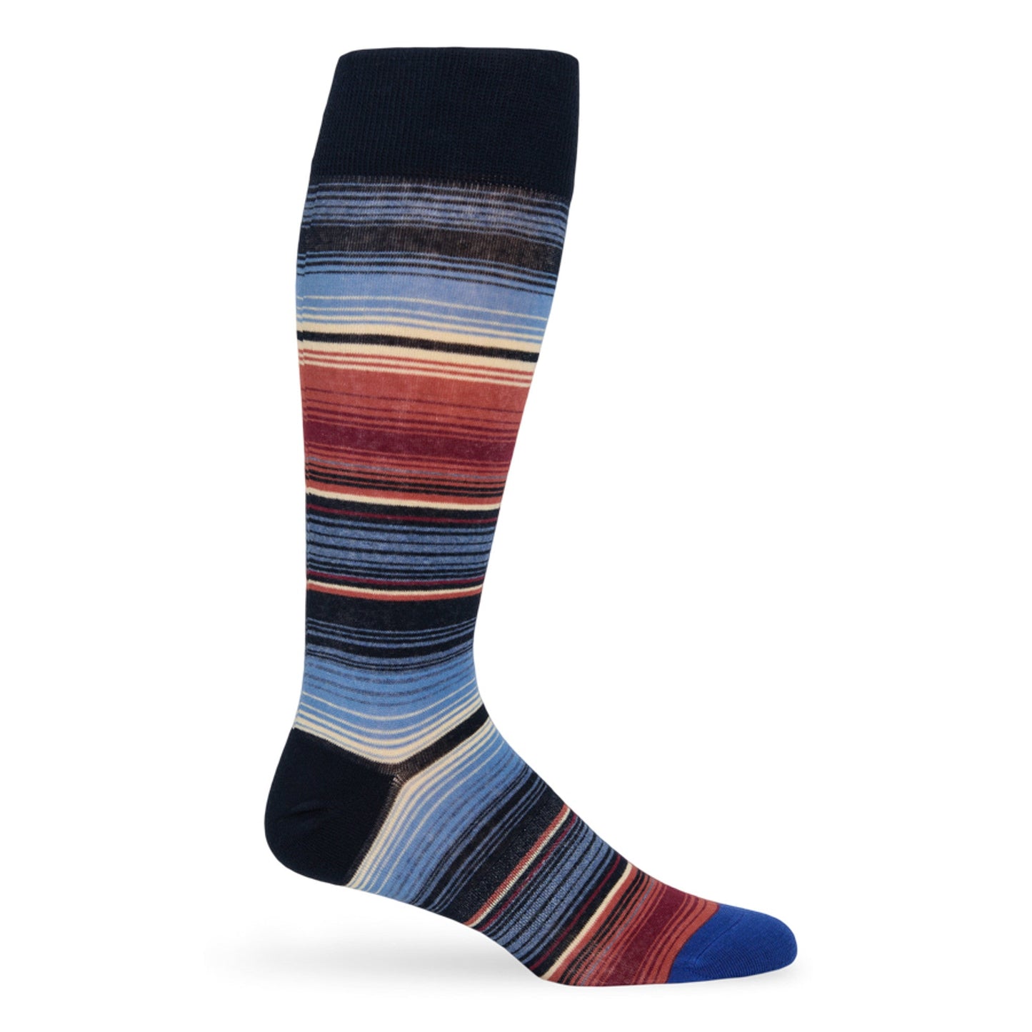 Shelby Thin Red And Blue Striped Dress Socks