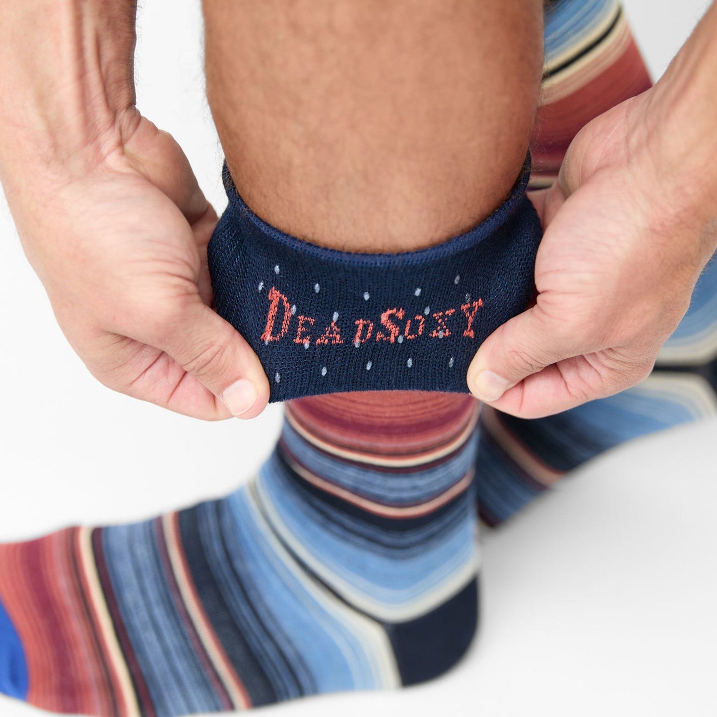 Shelby Thin Red And Blue Striped Dress Socks