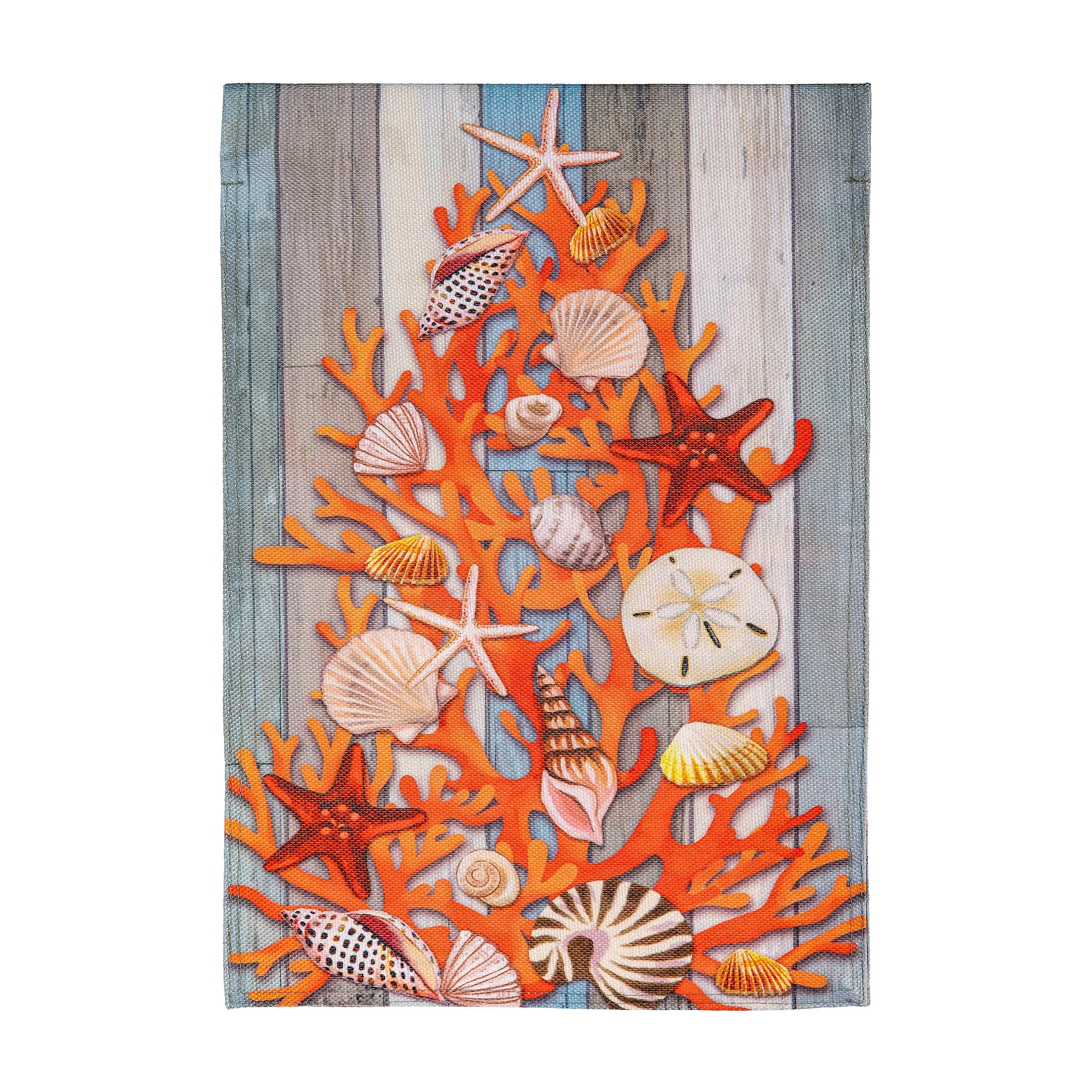 Shell Christmas Tree Burlap Flag - Tampa Home & Garden Store
