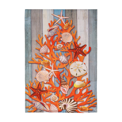 Shell Christmas Tree Burlap Flag - Tampa Home & Garden Store