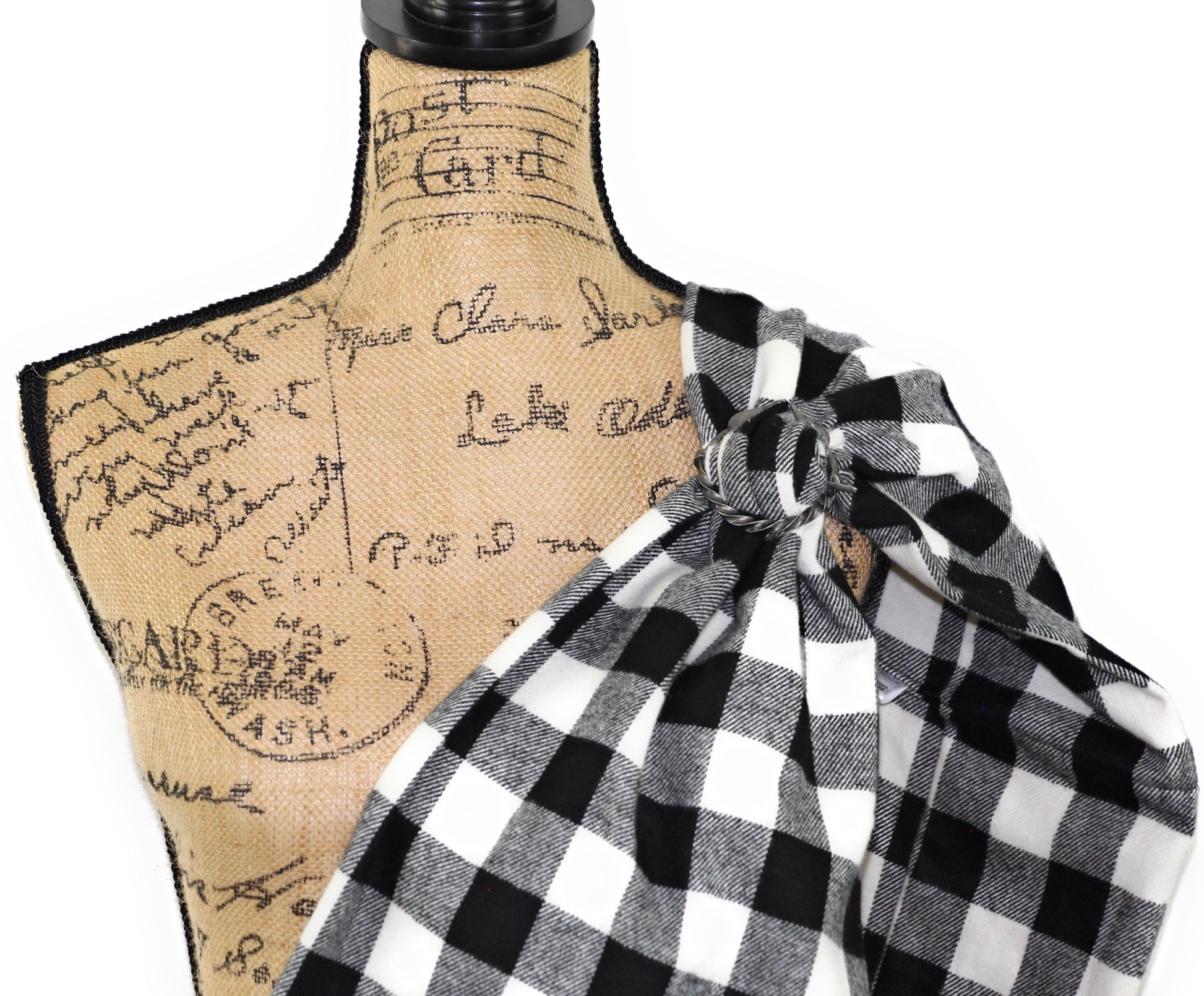 Shepherds Plaid Classic Black and White Buffalo Plaid Flannel Infinity or Blanket Scarf Gingham Check - Tampa Home & Garden Store