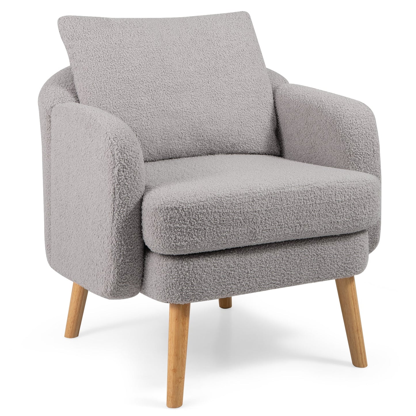 Sillón Sherpa moderno para sala de estar con cojín de asiento - Gris