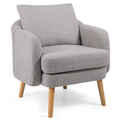 Sillón Sherpa moderno para sala de estar con cojín de asiento - Gris