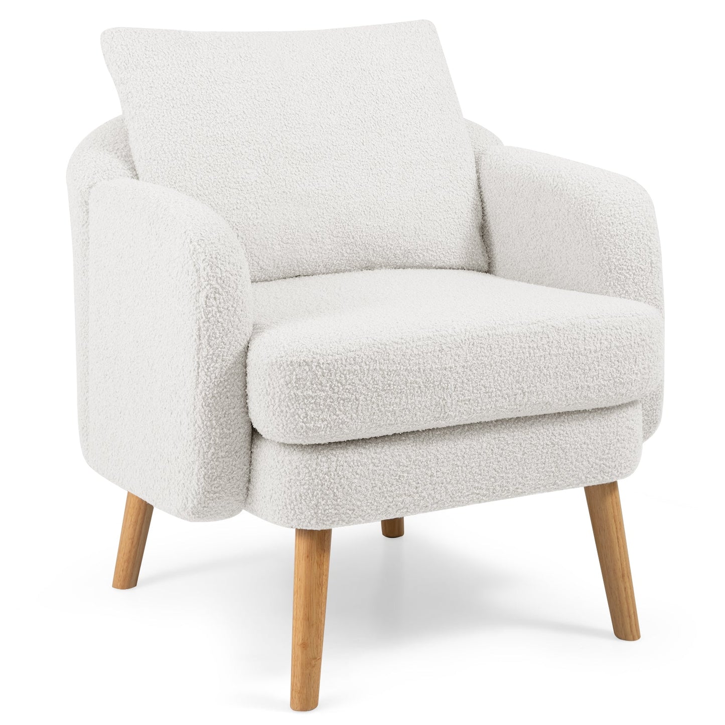 Sillón Sherpa moderno para sala de estar con cojín de asiento - Gris