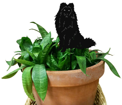 Shetland Sheepdog plant stake, black silhouette metal garden decor by Rustica Ornamentals on Tampa Home & Garden Store