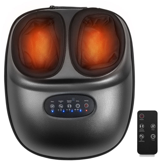 Shiatsu Foot Massager Machine with 2-Level Heat and Air Compression-Black - Tampa Home & Garden Store