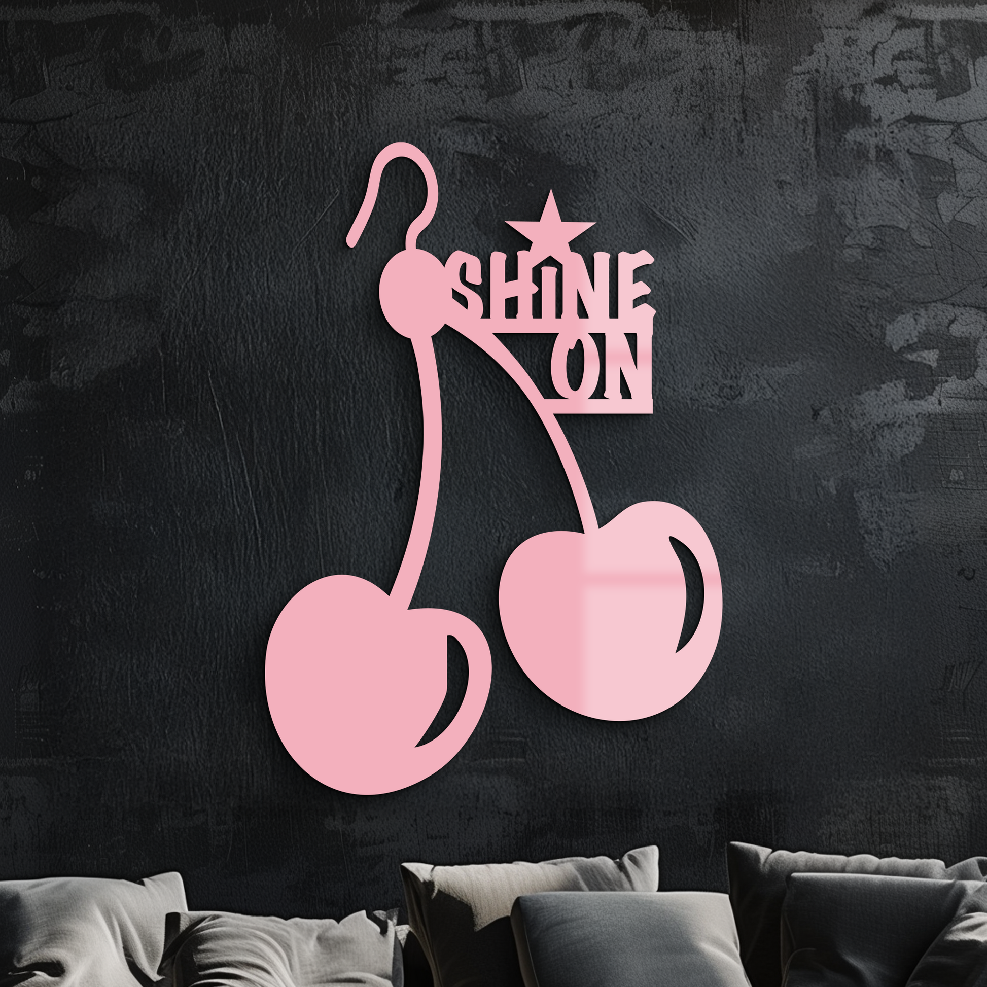 Shine On Cherry Earrings Metal Wall Art – Modern Statement Design - KAFGP066 - Tampa Home & Garden Store
