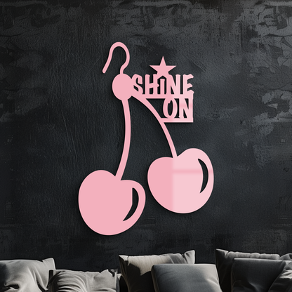 Shine On Cherry Earrings Metal Wall Art – Modern Statement Design - KAFGP066 - Tampa Home & Garden Store