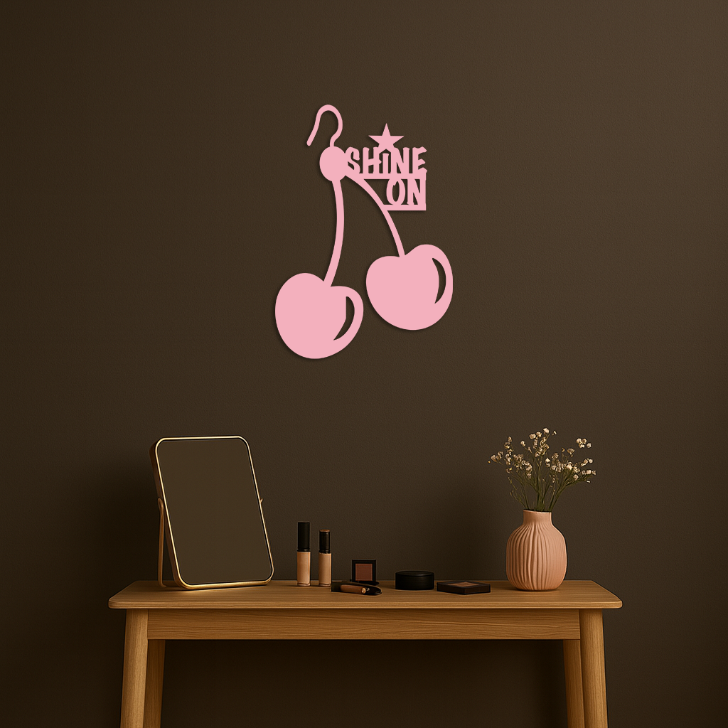 Shine On Cherry Earrings Metal Wall Art – Modern Statement Design - KAFGP066 - Tampa Home & Garden Store