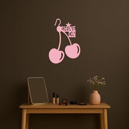 Shine On Cherry Earrings Metal Wall Art – Modern Statement Design - KAFGP066 - Tampa Home & Garden Store