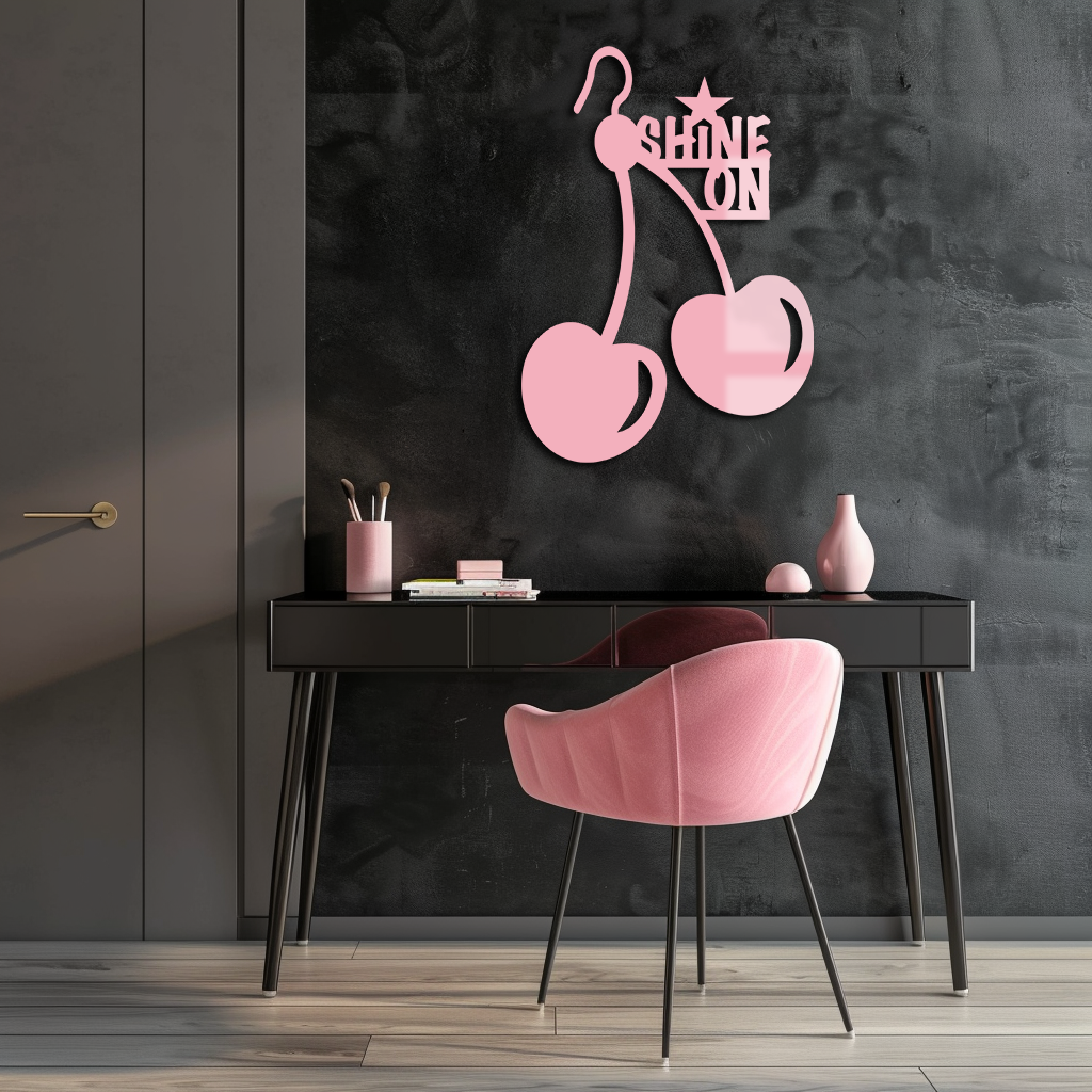 Shine On Cherry Earrings Metal Wall Art – Modern Statement Design - KAFGP066 - Tampa Home & Garden Store