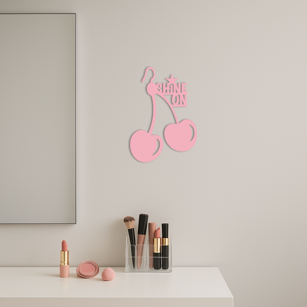 Shine On Cherry Earrings Metal Wall Art – Modern Statement Design - KAFGP066 - Tampa Home & Garden Store