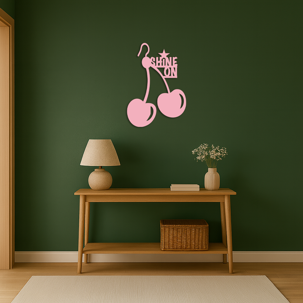 Shine On Cherry Earrings Metal Wall Art – Modern Statement Design - KAFGP066 - Tampa Home & Garden Store