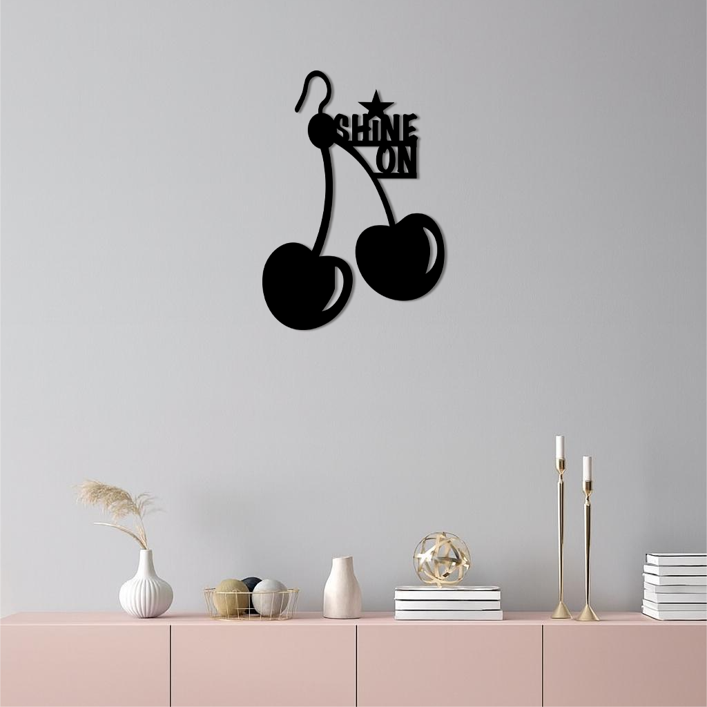 Shine On Cherry Earrings Metal Wall Art – Modern Statement Design - KAFGP066 - Tampa Home & Garden Store