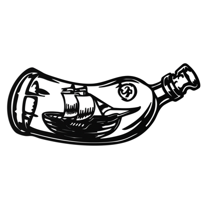 Ship in a Bottle Metal Wall Art – Nautical Silhouette Design for Sea Lovers- KAF691 - Tampa Home & Garden Store