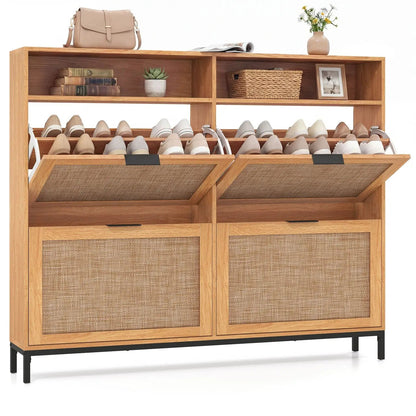 Shoe Storage Cabinet with 4 Flip Drawers