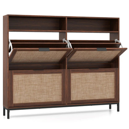 Shoe Storage Cabinet with 4 Flip Drawers