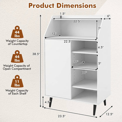 Shoe Storage Cabinet with Adjustable Shelves