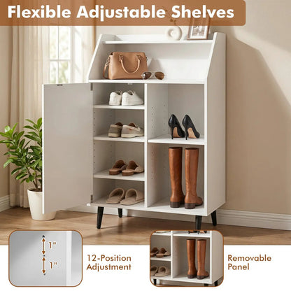 Shoe Storage Cabinet with Adjustable Shelves