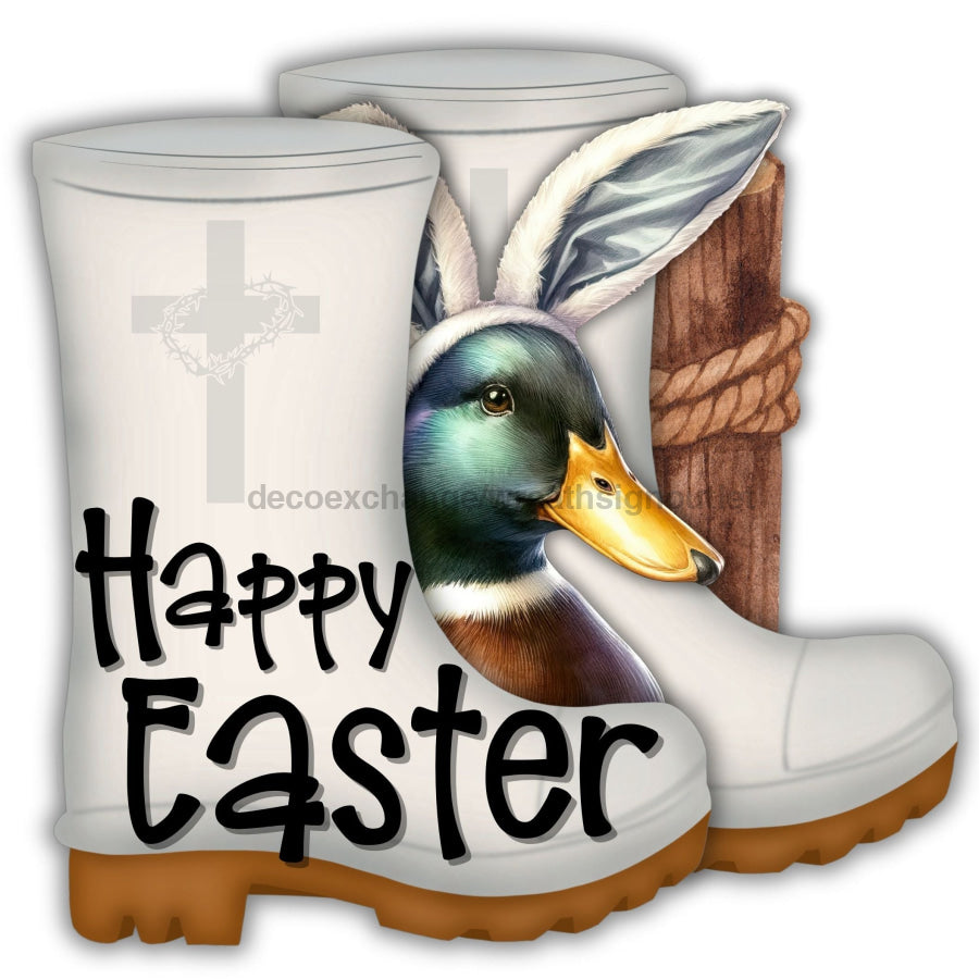 Shrimp Boots Door Hanger, Happy Easter, wood sign, DECOE-W-903674, 22" Door Hanger - Tampa Home & Garden Store