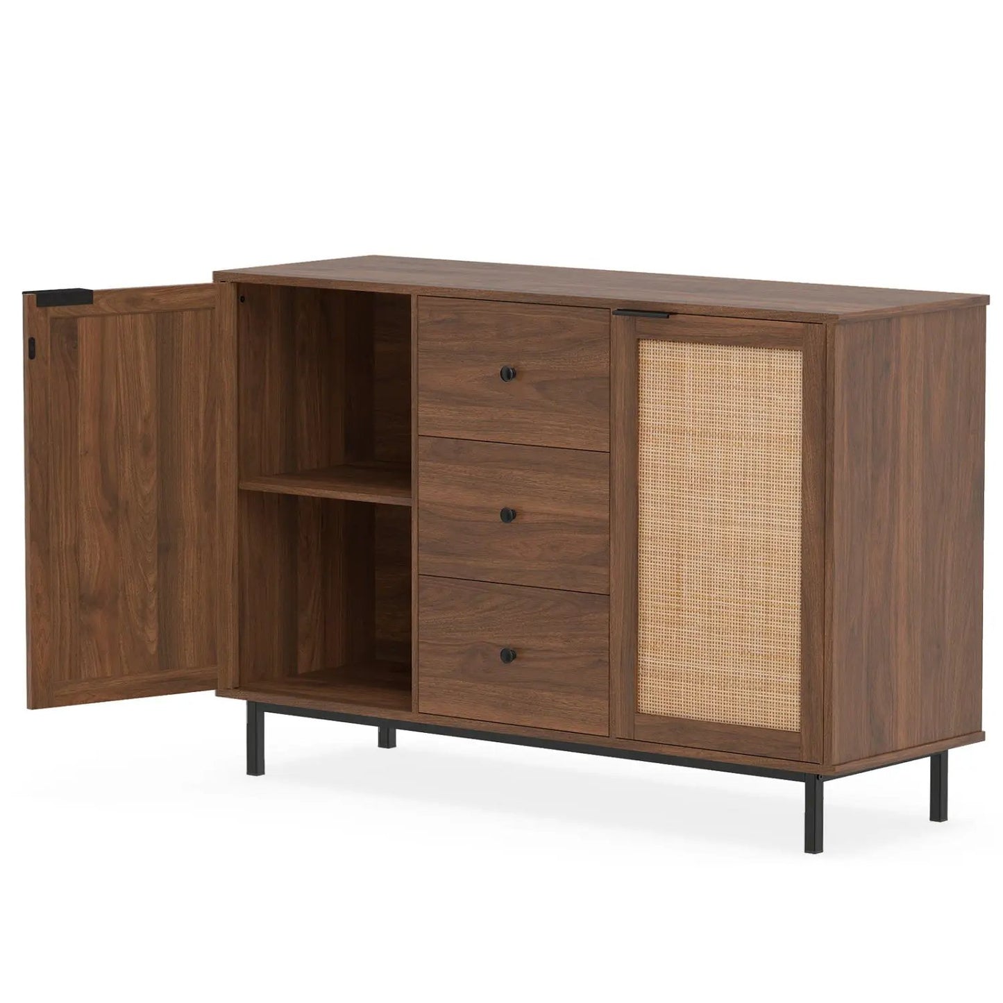 Sideboard Buffet Cabinet with Rattan Doors