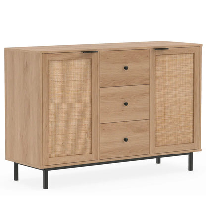 Sideboard Buffet Cabinet with Rattan Doors
