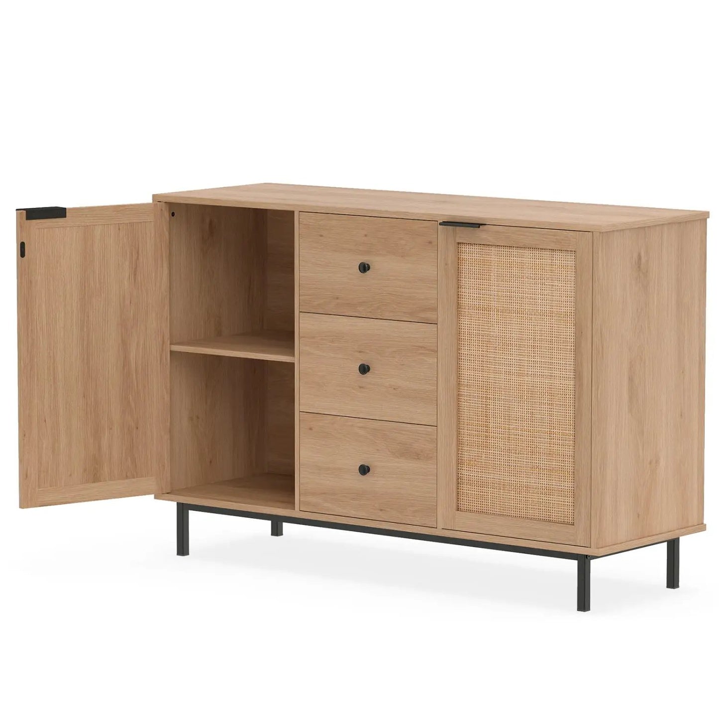 Sideboard Buffet Cabinet with Rattan Doors