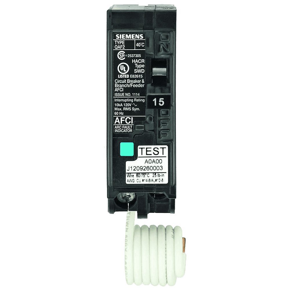 Siemens QA115AFC 15 Amp 1 in. Single-Pole 120-Volt Plug-On Combination AFCI Circuit Breaker - Tampa Home & Garden Store