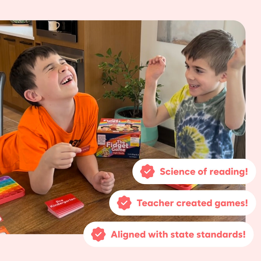 Kindergarten Bundle by The Fidget Games, educational toy set with colorful cards and game box on Tampa Home & Garden Store