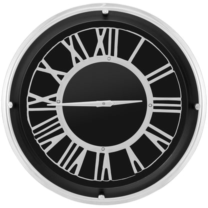 Reloj de Pared Silencioso de 13.5/17.5 Pulgadas con Marco Plateado-L
