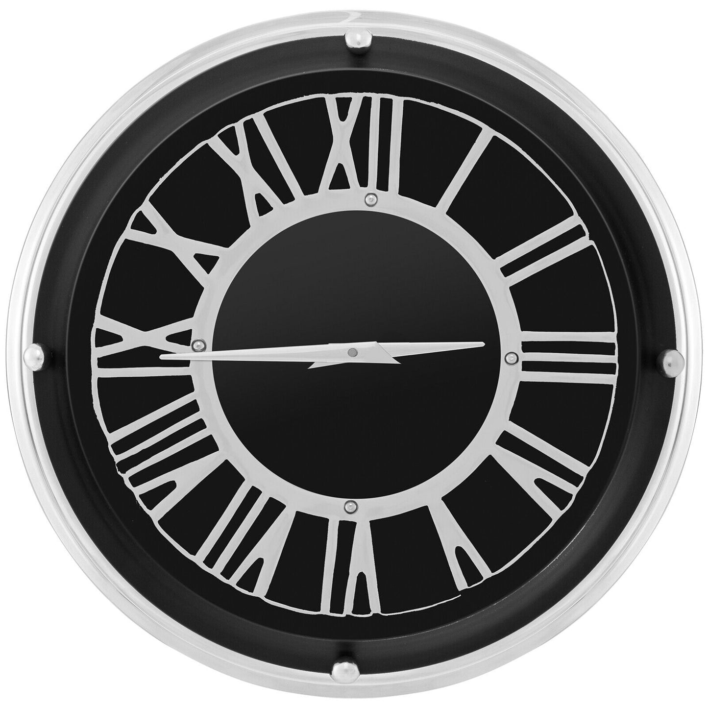 Reloj de Pared Silencioso de 13.5/17.5 Pulgadas con Marco Plateado-L