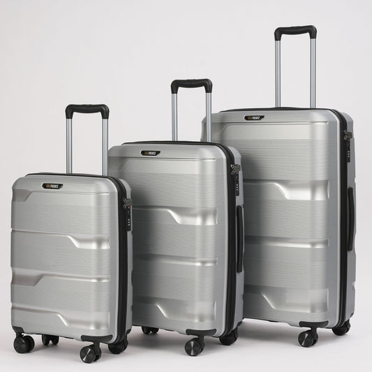 Silver Hardcase Roller Luggage Set (28', 24' and 20') - Tampa Home & Garden Store