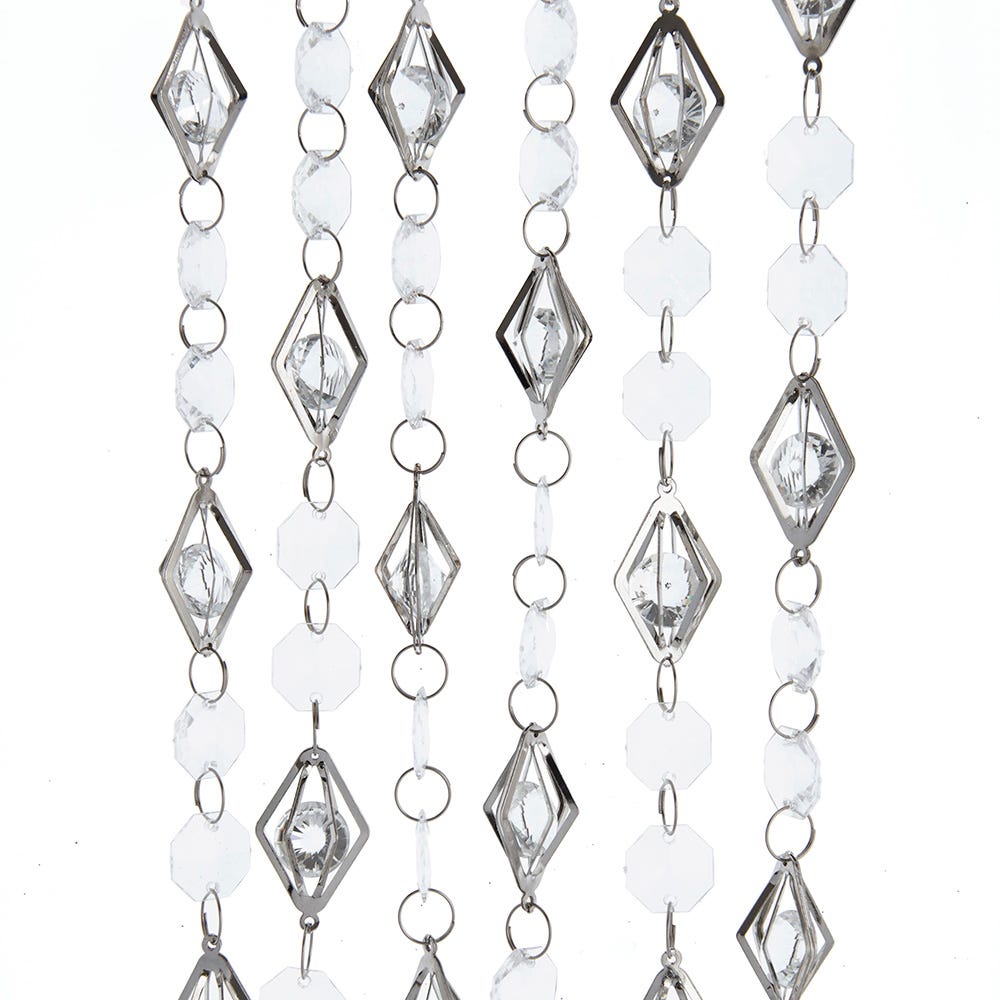 Silver and White Beaded Garland - 6 Foot - Tampa Home & Garden Store