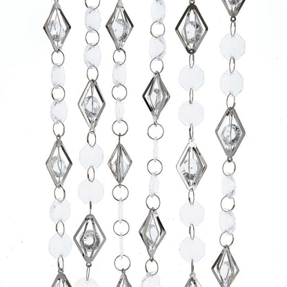 Silver and White Beaded Garland - 6 Foot - Tampa Home & Garden Store