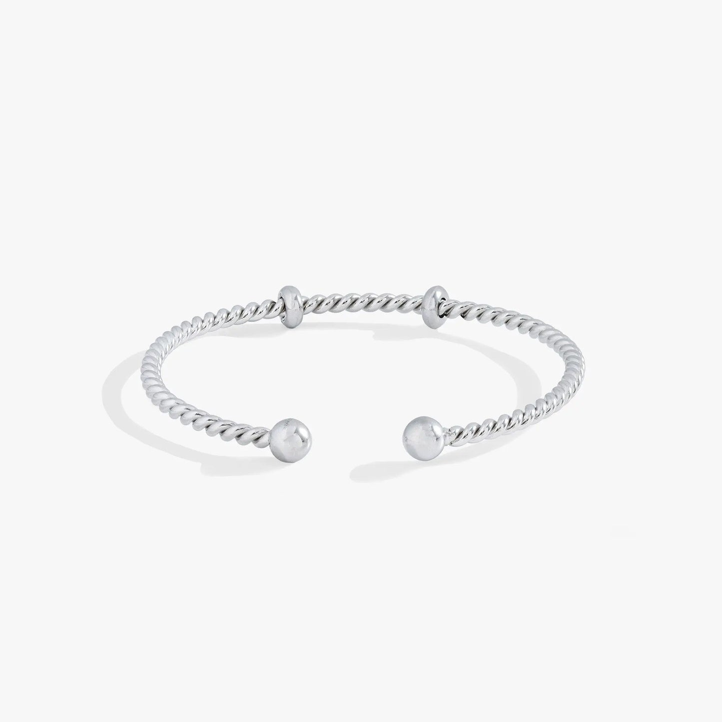 French Rope Charm Bracelet Cuff by Alex and Ani, silver twisted rope open bangle on Tampa Home & Garden Store