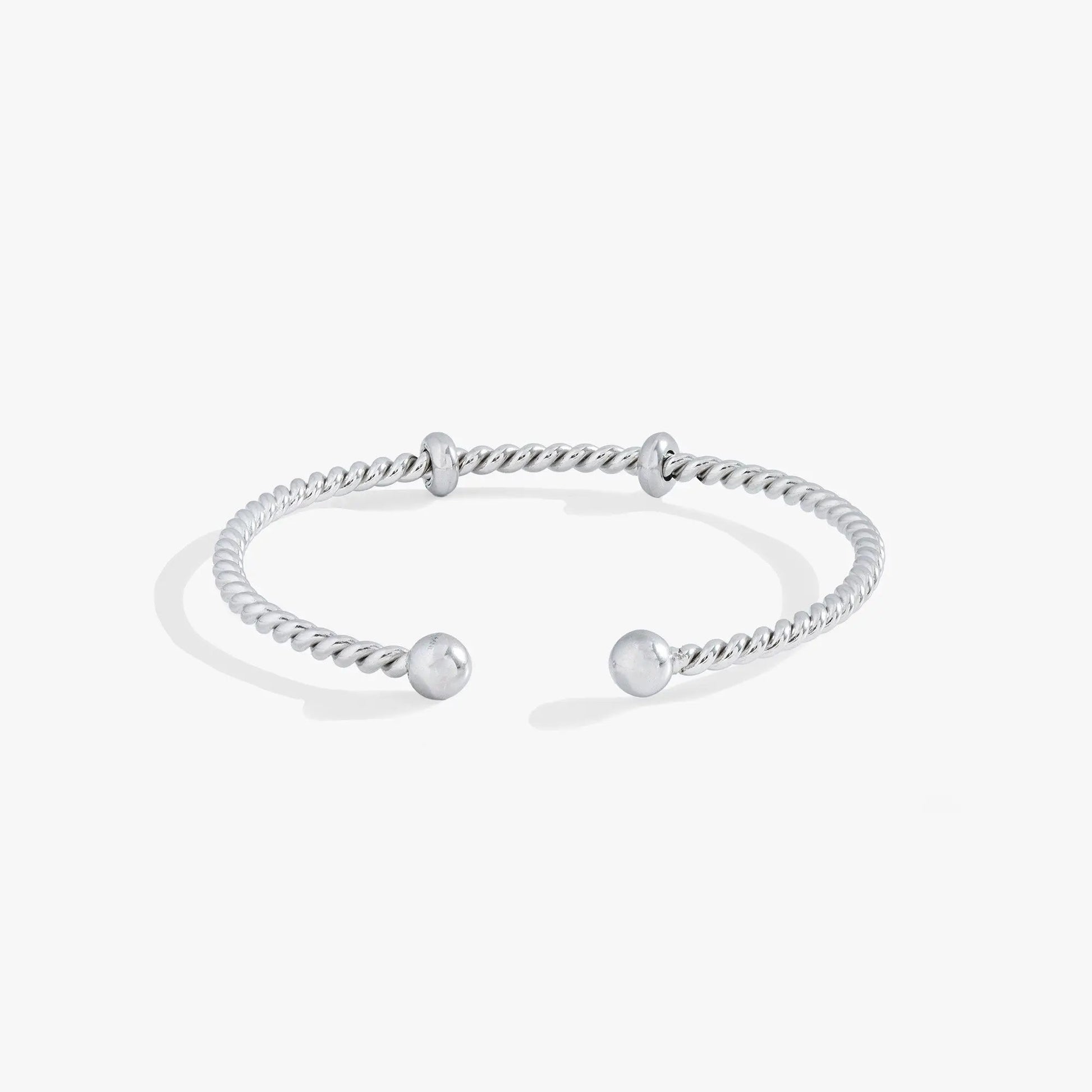 French Rope Charm Bracelet Cuff by Alex and Ani, silver twisted rope open bangle on Tampa Home & Garden Store