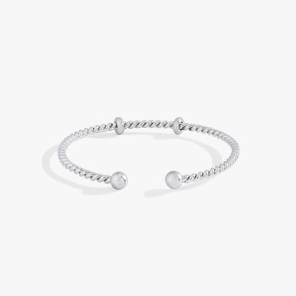French Rope Charm Bracelet Cuff by Alex and Ani, silver twisted rope open bangle on Tampa Home & Garden Store