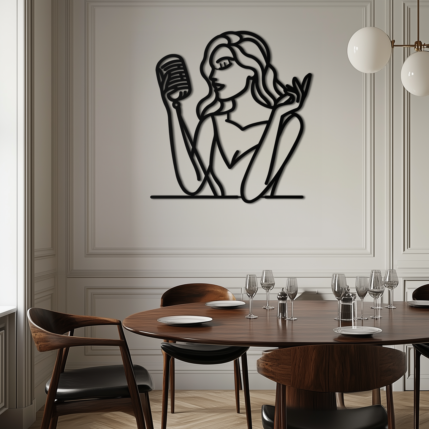 Singing Woman Metal Wall Art – Modern Female Vocalist Silhouette- KAF367 - Tampa Home & Garden Store