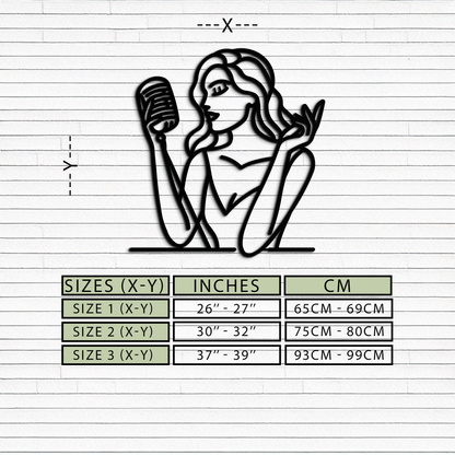 Singing Woman Metal Wall Art – Modern Female Vocalist Silhouette- KAF367 - Tampa Home & Garden Store
