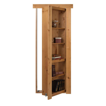 Single Flush Mount Hidden Knotty Alder Bookcase Door - Tampa Home & Garden Store