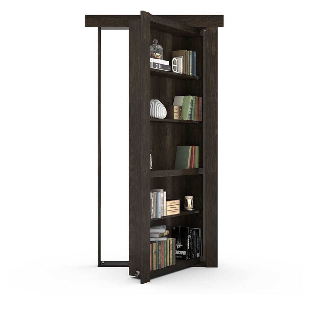 Single Flush Mount Hidden Knotty Alder Bookcase Door - Tampa Home & Garden Store