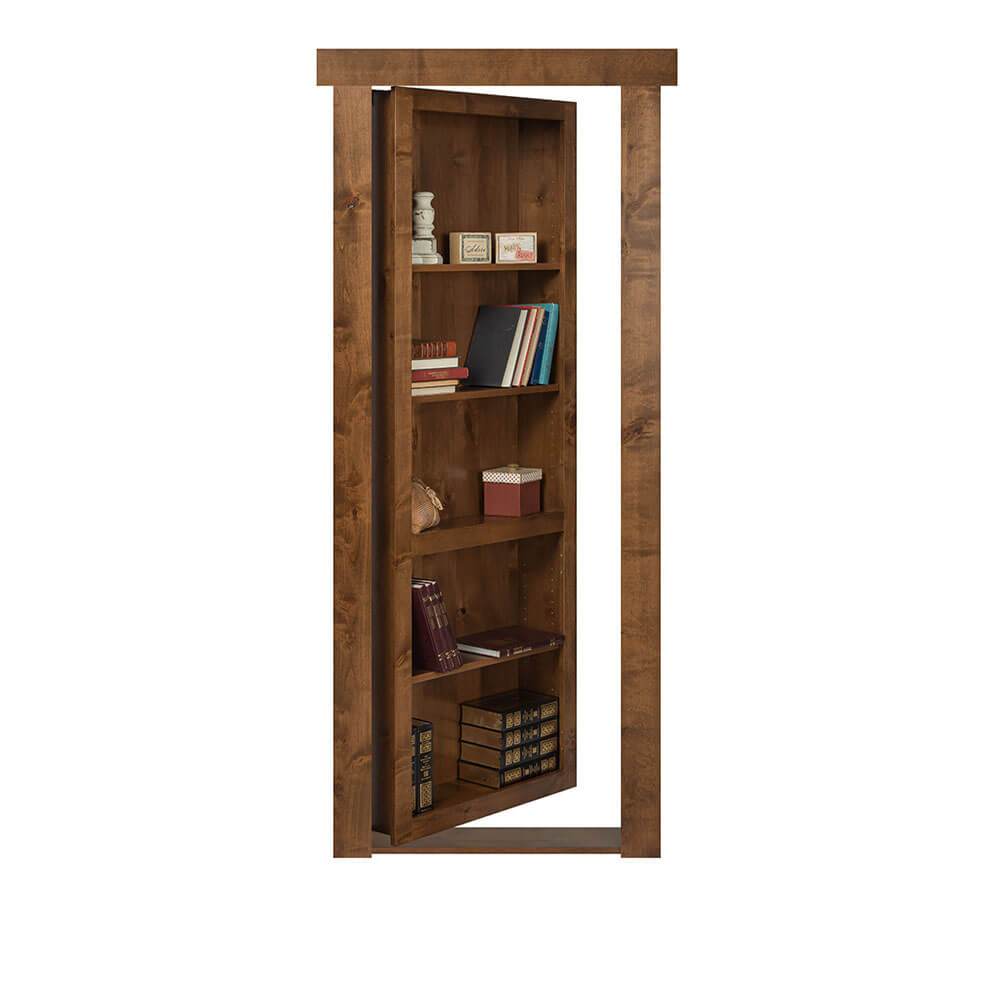 Single Flush Mount Hidden Knotty Alder Bookcase Door - Tampa Home & Garden Store