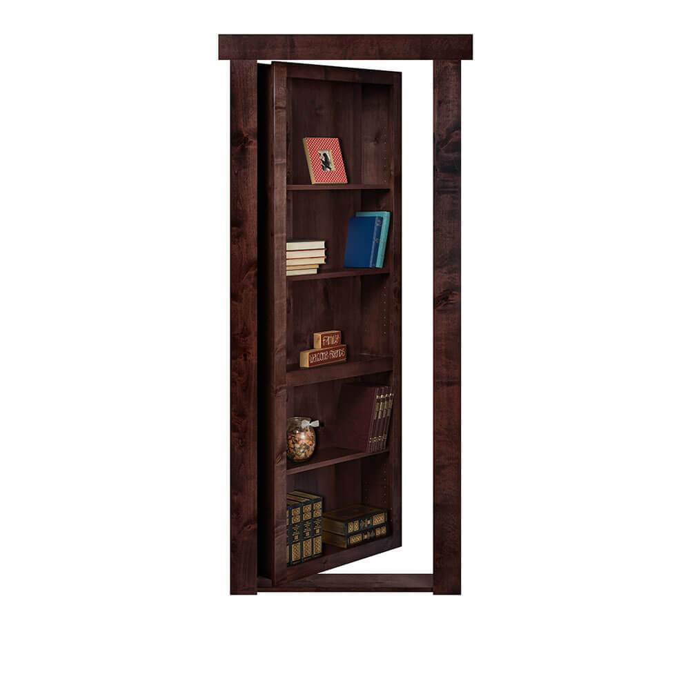 Single Flush Mount Hidden Knotty Alder Bookcase Door - Tampa Home & Garden Store