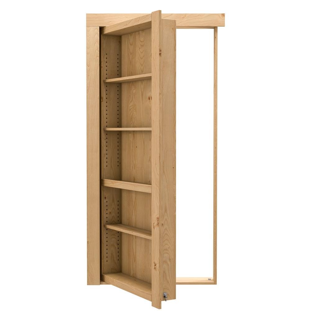 Single Flush Mount Hidden Knotty Alder Bookcase Door - Tampa Home & Garden Store