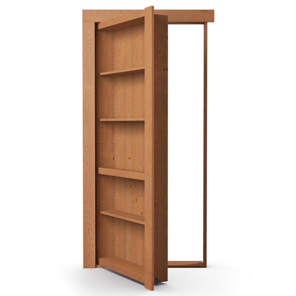 Single Flush Mount Hidden Knotty Alder Bookcase Door - Tampa Home & Garden Store