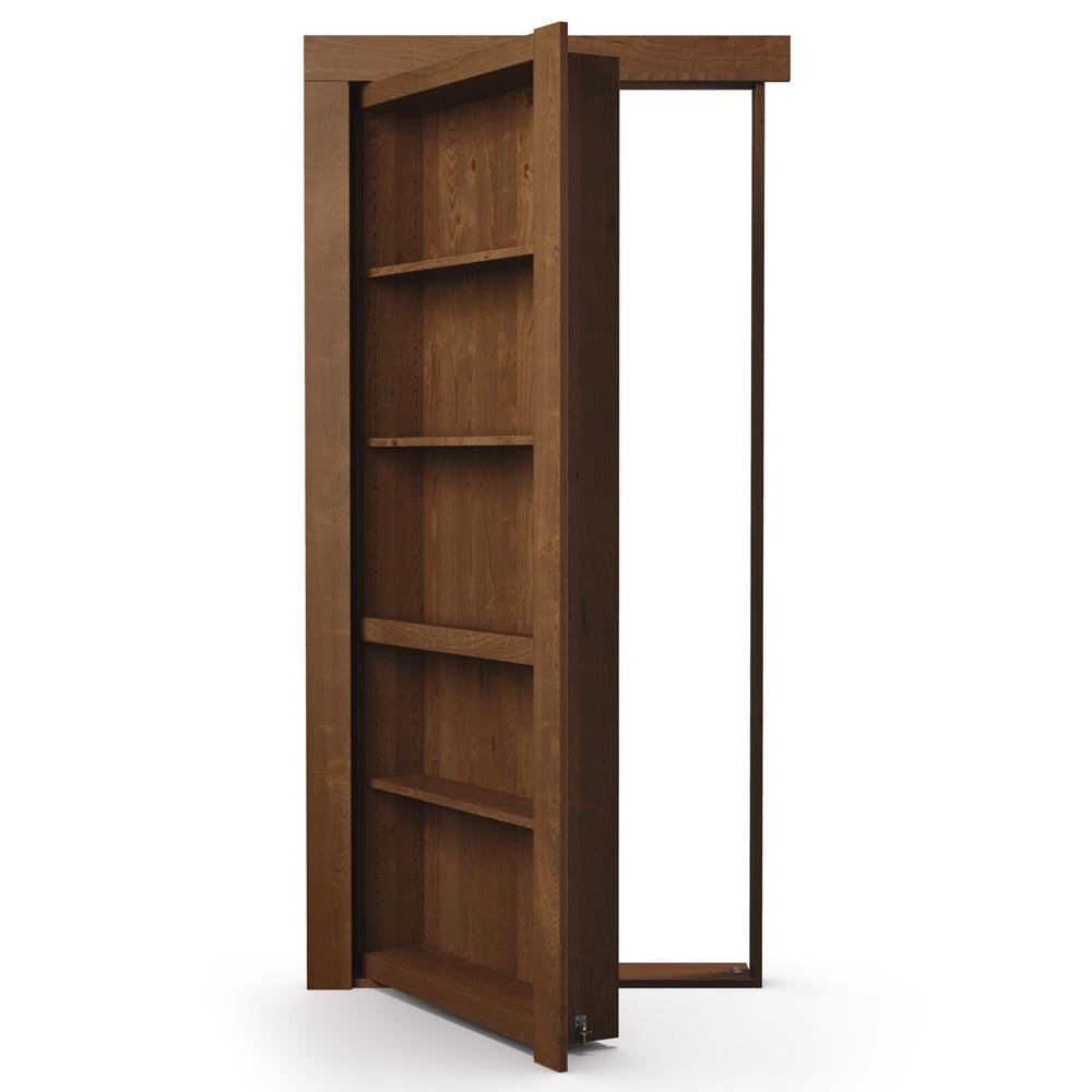 Single Flush Mount Hidden Knotty Alder Bookcase Door - Tampa Home & Garden Store