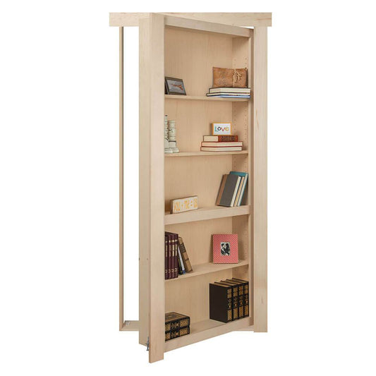 Single Flush Mount Maple Hidden Bookcase Door - Tampa Home & Garden Store