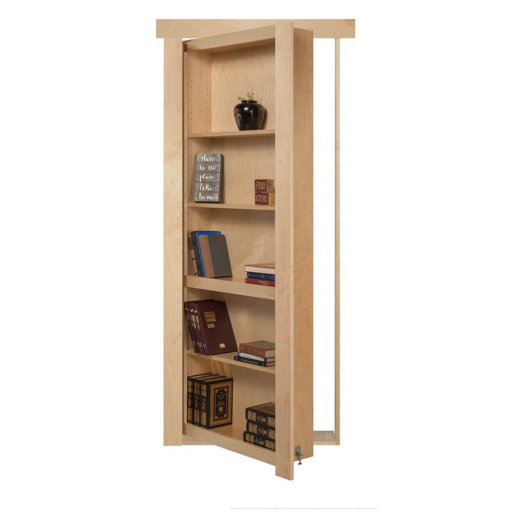 Single Flush Mount Maple Hidden Bookcase Door - Tampa Home & Garden Store