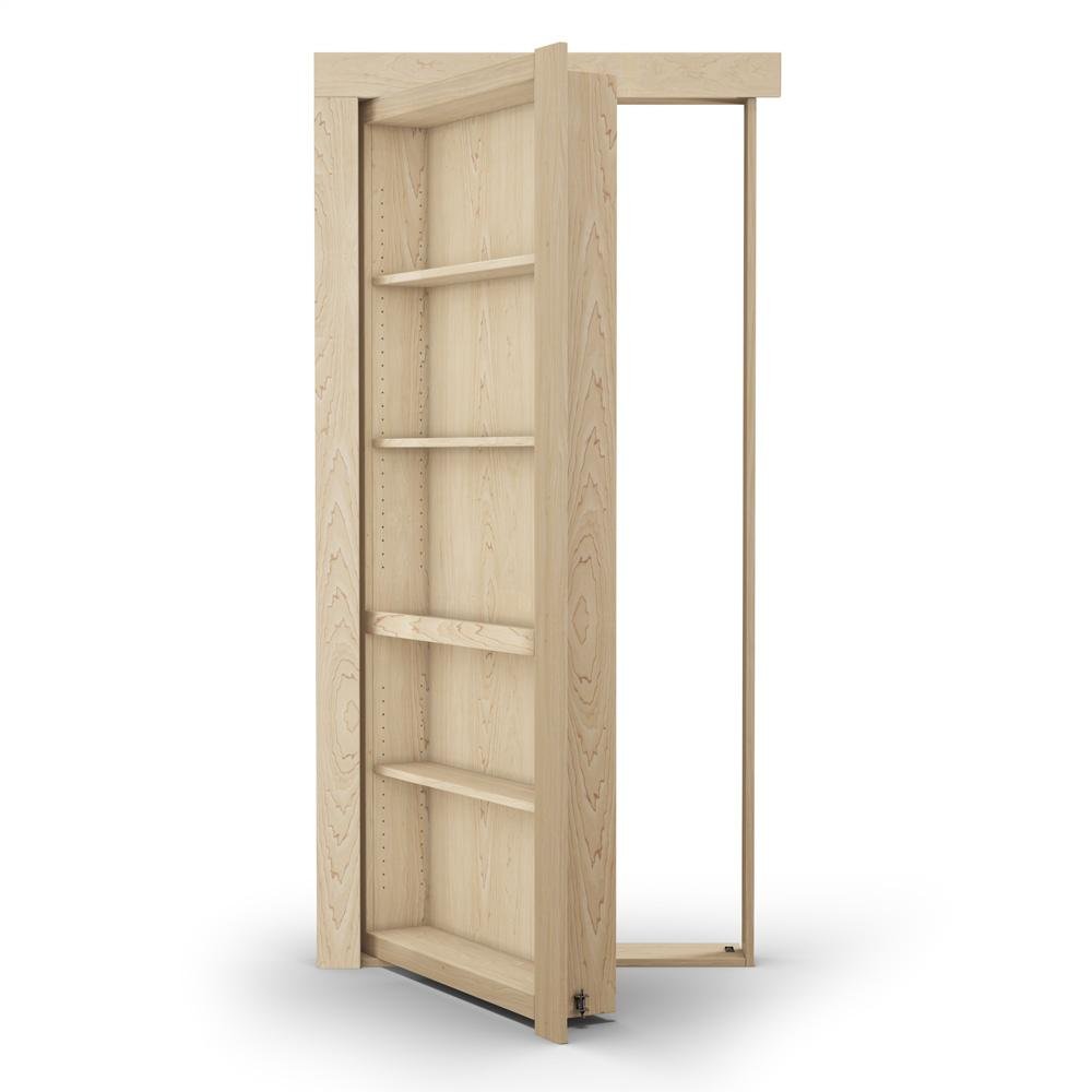 Single Flush Mount Maple Hidden Bookcase Door - Tampa Home & Garden Store